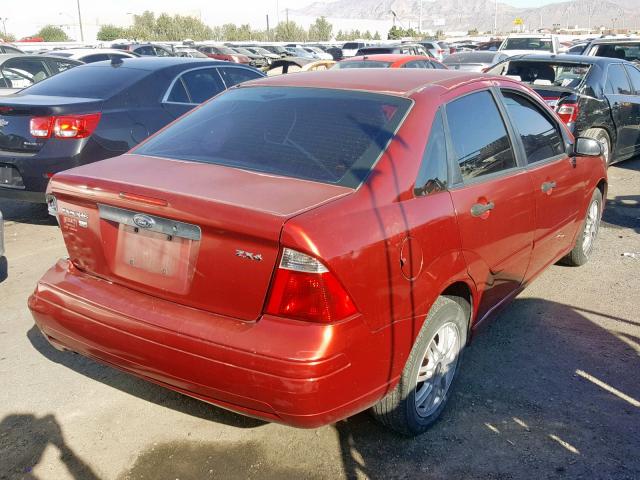 1FAFP34N85W119678 - 2005 FORD FOCUS ZX4 RED photo 4