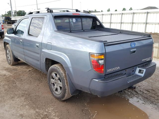 2HJYK16398H539837 - 2008 HONDA RIDGELINE BLUE photo 3