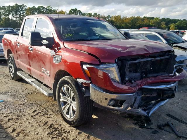 1N6AA1E59HN572093 - 2017 NISSAN TITAN SV MAROON photo 1