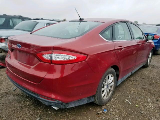 1FA6P0G73F5110275 - 2015 FORD FUSION S RED photo 4