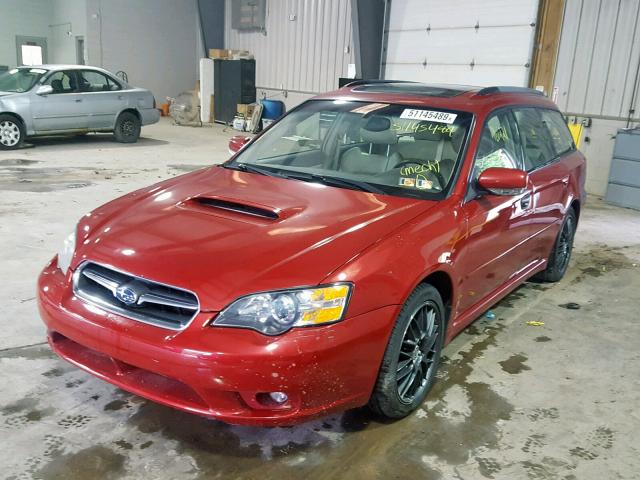 4S3BP676254337755 - 2005 SUBARU LEGACY GT RED photo 2