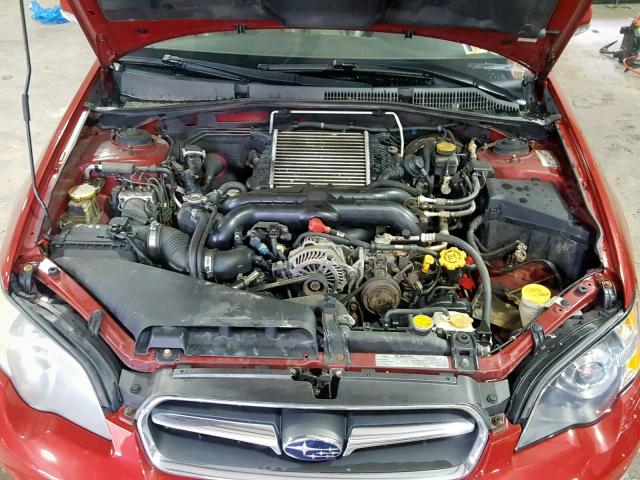 4S3BP676254337755 - 2005 SUBARU LEGACY GT RED photo 7