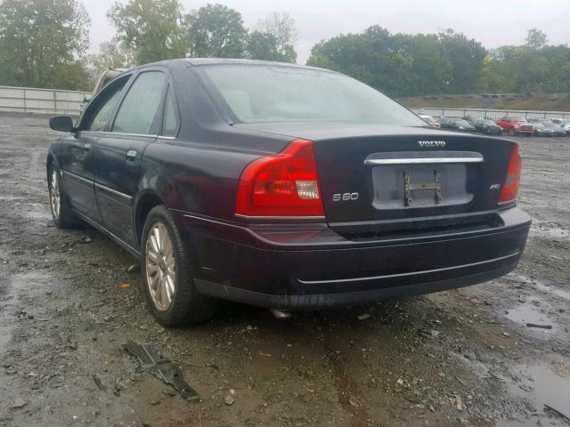 YV1TH592061440241 - 2006 VOLVO S80 2.5T BLACK photo 3