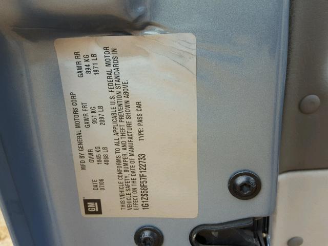 1G1ZS58F57F122733 - 2007 CHEVROLET MALIBU LS 银色 照片 10