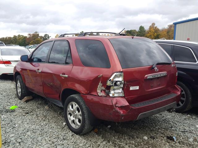 2HNYD18682H505105 - 2002 ACURA MDX TOURIN BURGUNDY photo 3