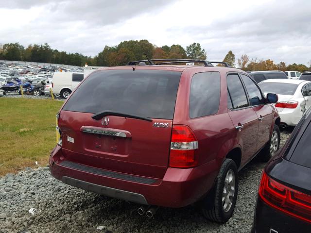 2HNYD18682H505105 - 2002 ACURA MDX TOURIN BURGUNDY photo 4