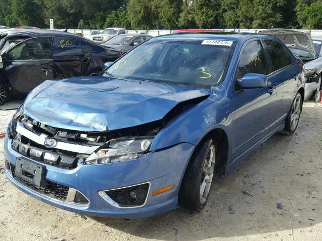 3FAHP0KC9AR399911 - 2010 FORD FUSION SPO BLUE photo 2