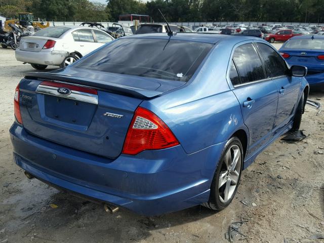 3FAHP0KC9AR399911 - 2010 FORD FUSION SPO BLUE photo 4