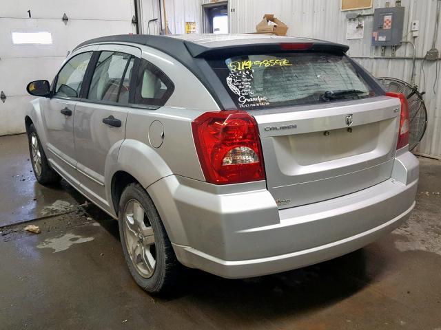 1B3HB48B67D599274 - 2007 DODGE CALIBER SX SILVER photo 3