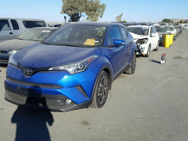 NMTKHMBX4JR048598 - 2018 TOYOTA C-HR XLE BLUE photo 2