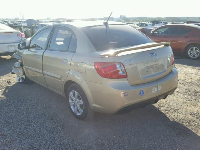 KNADH4A38A6699948 - 2010 KIA RIO LX GOLD photo 3