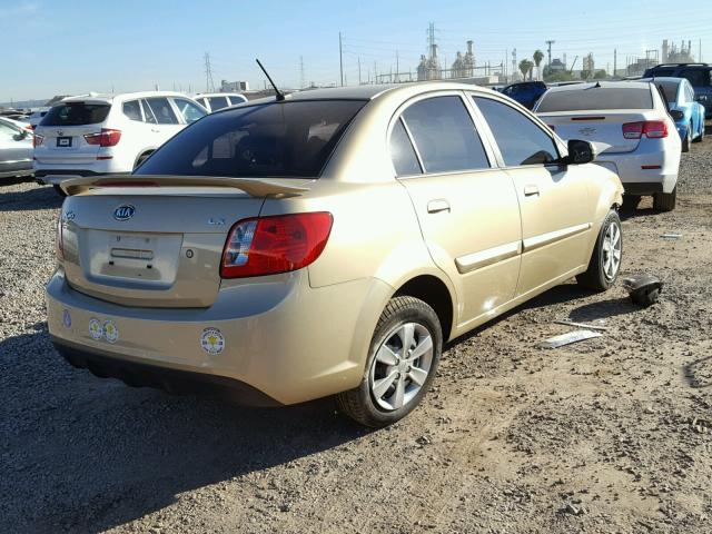 KNADH4A38A6699948 - 2010 KIA RIO LX GOLD photo 4