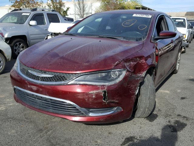 1C3CCCAB4FN699767 - 2015 CHRYSLER 200 LIMITE BURGUNDY photo 2