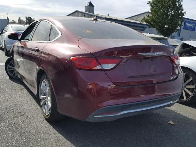 1C3CCCAB4FN699767 - 2015 CHRYSLER 200 LIMITE BURGUNDY photo 3