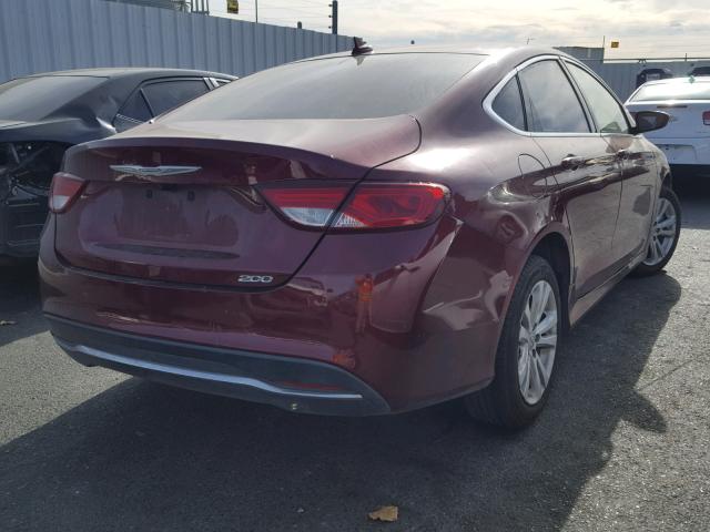 1C3CCCAB4FN699767 - 2015 CHRYSLER 200 LIMITE BURGUNDY photo 4