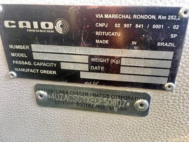 4UZACSCYXECFS0607 - 2014 FREIGHTLINER CHASSIS XB 白色 照片 10
