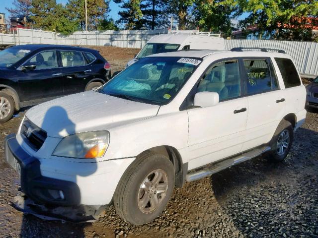 2HKYF18604H579483 - 2004 HONDA PILOT EXL WHITE photo 2