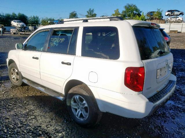 2HKYF18604H579483 - 2004 HONDA PILOT EXL WHITE photo 3