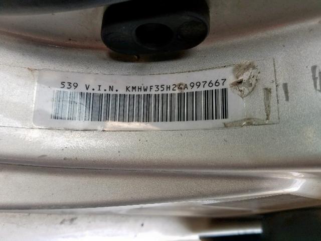 KMHWF35H24A997667 - 2004 HYUNDAI SONATA GLS SILVER photo 10