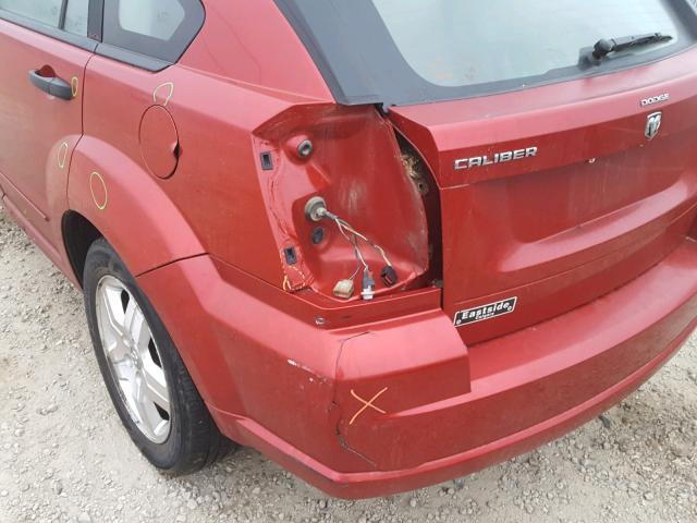 1B3HB48B87D580905 - 2007 DODGE CALIBER SX RED photo 9