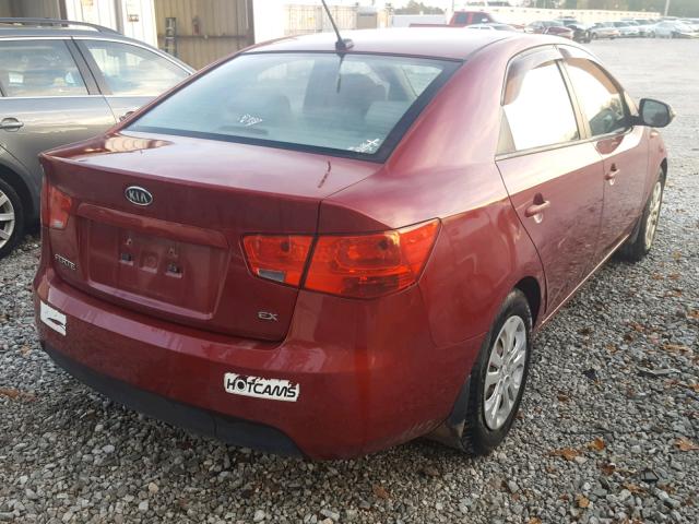 KNAFU4A2XA5880891 - 2010 KIA FORTE EX RED photo 4