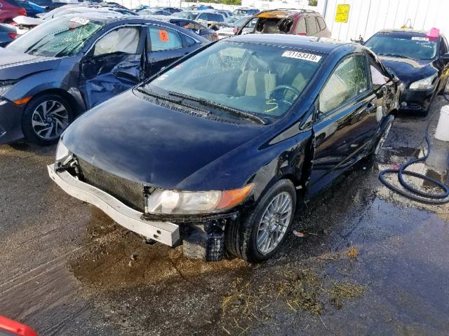 2HGFG12627H560896 - 2007 HONDA CIVIC LX BLACK photo 2