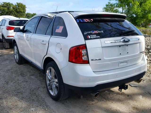 2FMDK4KC5EBB16421 - 2014 FORD EDGE LIMIT WHITE photo 3