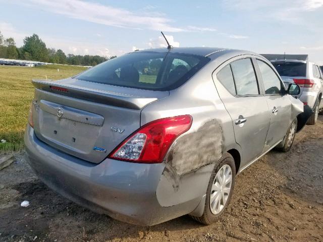 3N1CN7AP8DL845807 - 2013 NISSAN VERSA S GRAY photo 4