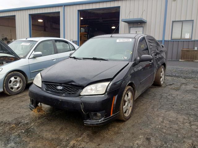 1FAFP34N57W294182 - 2007 FORD FOCUS ZX4 BLACK photo 2