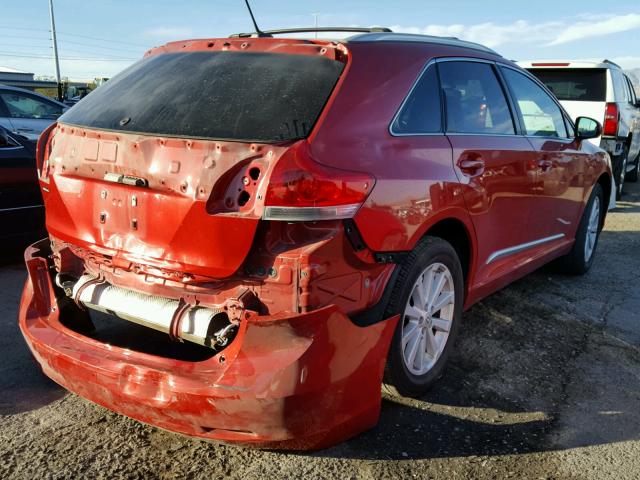 4T3ZA3BB0BU051081 - 2011 TOYOTA VENZA BASE RED photo 4