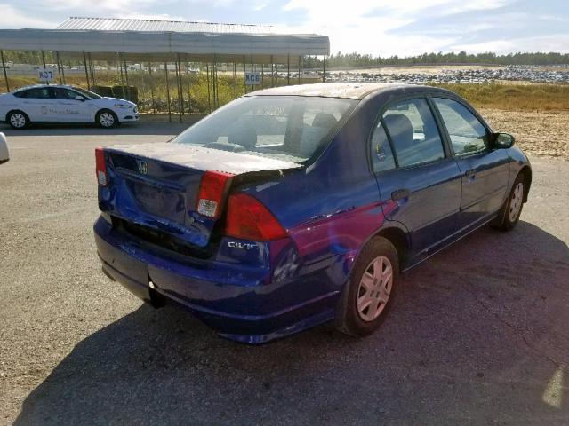 2HGES163X5H567148 - 2005 HONDA CIVIC DX V BLUE photo 4