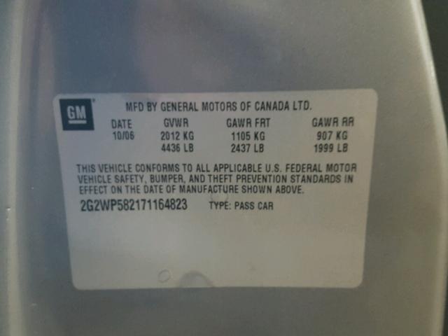 2G2WP582171164823 - 2007 PONTIAC GRAND PRIX GRAY photo 10