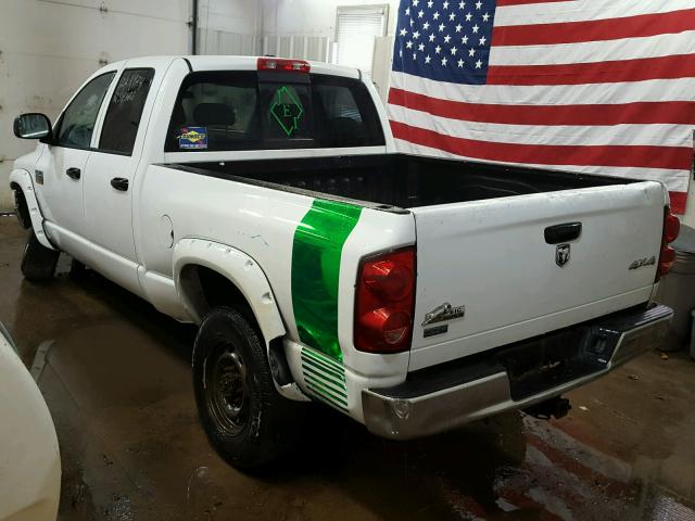 3D7KS28A78G180814 - 2008 DODGE RAM 2500 S WHITE photo 3