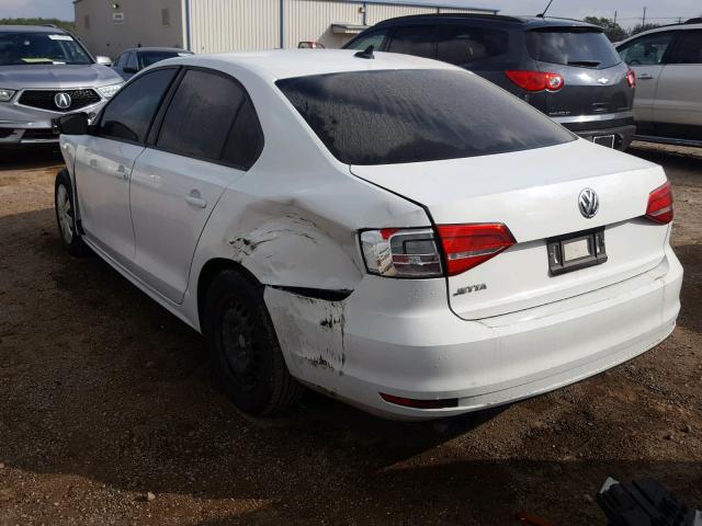 3VW2K7AJ0FM294246 - 2015 VOLKSWAGEN JETTA BASE WHITE photo 3