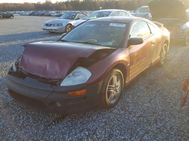 4A3AC84H03E168509 - 2003 MITSUBISHI ECLIPSE GT MAROON photo 2