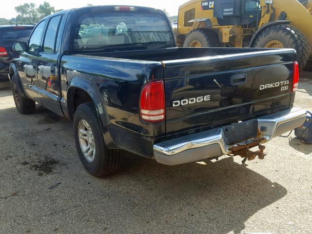 1D7HL48N23S181361 - 2003 DODGE DAKOTA QUA BLACK photo 3