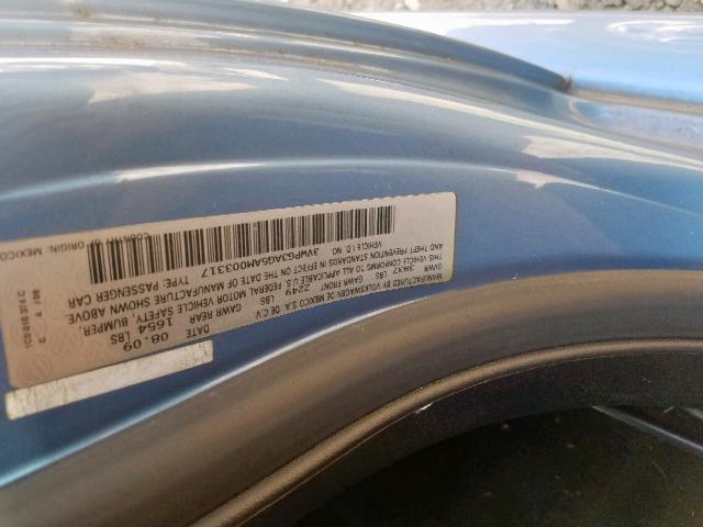 3VWPG3AG5AM003317 - 2010 VOLKSWAGEN NEW BEETLE ლურჯი ფოტო 10