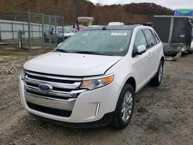 2FMDK4JC3EBA16321 - 2014 FORD EDGE SEL WHITE photo 2