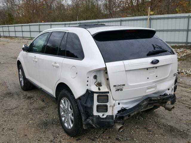 2FMDK4JC3EBA16321 - 2014 FORD EDGE SEL WHITE photo 3