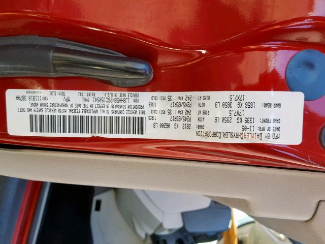 1J8HH58N26C150541 - 2006 JEEP COMMANDER ბურგუნდია ფოტო 10