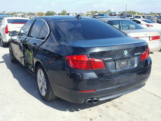 WBAXH5C52DD111737 - 2013 BMW 528 XI BLACK photo 3