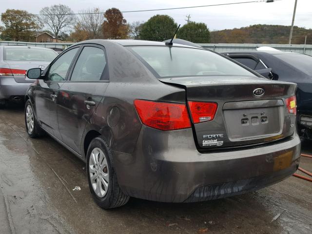 KNAFU4A22A5858528 - 2010 KIA FORTE EX GRAY photo 3