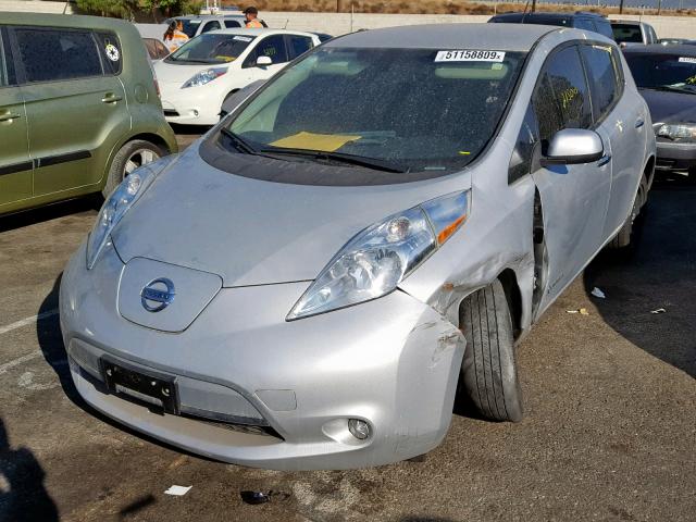 1N4BZ0CP0HC301195 - 2017 NISSAN LEAF S SILVER photo 2