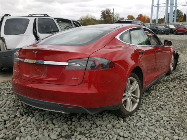 5YJSA1H28FFP74508 - 2015 TESLA MODEL S 85 RED photo 4