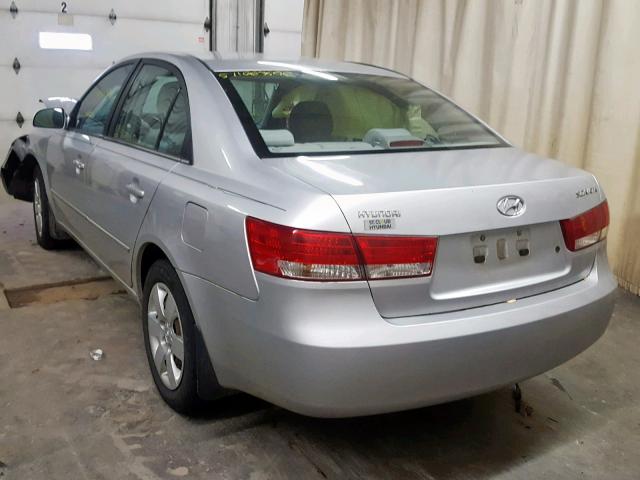 5NPET46C27H206570 - 2007 HYUNDAI SONATA GLS SILVER photo 3