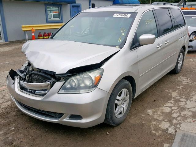 5FNRL38795B007927 - 2005 HONDA ODYSSEY EX GRAY photo 2