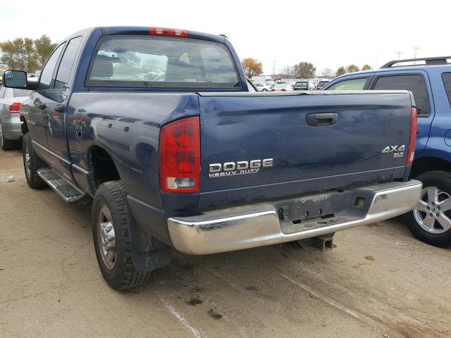 3D7KU28D33G859637 - 2003 DODGE RAM 2500 S BLUE photo 3