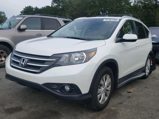 5J6RM3H72EL006350 - 2014 HONDA CR-V EXL WHITE photo 2