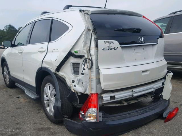 5J6RM3H72EL006350 - 2014 HONDA CR-V EXL WHITE photo 3