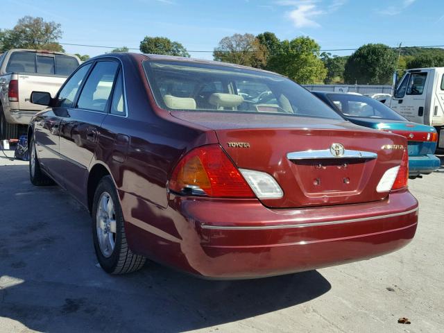 4T1BF28B1YU014689 - 2000 TOYOTA AVALON XL MAROON photo 3